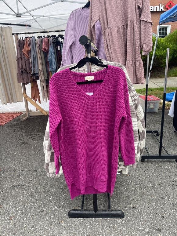 Magenta V-neck