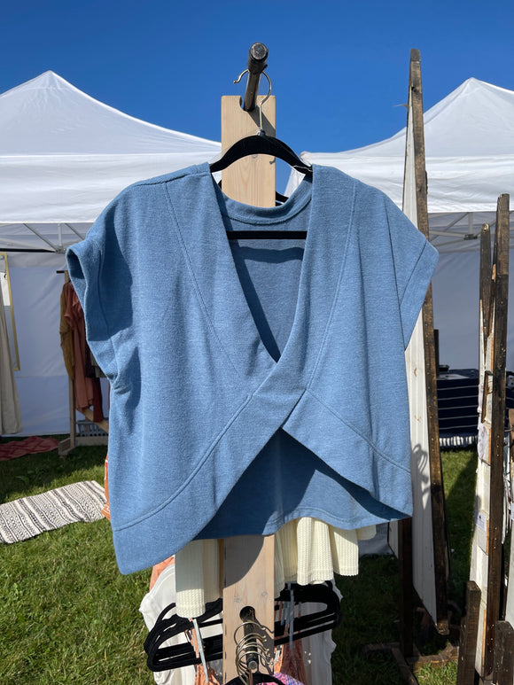 Baby Blue Open Back Top